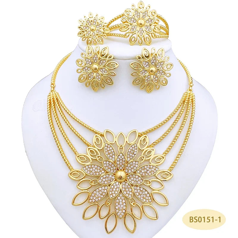 Luxury Statement Jewelry Set - Large Pendant Necklace & Earrings