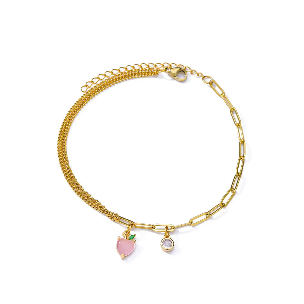 Elegant Zircon Flowers Bracelet - Luxury Gold Steel Jewelry
