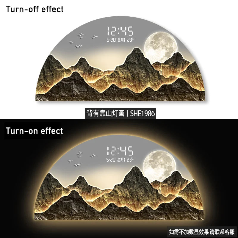 Luxury Landscape Wall Art - Auspicious Mountain LED Lighting Painting