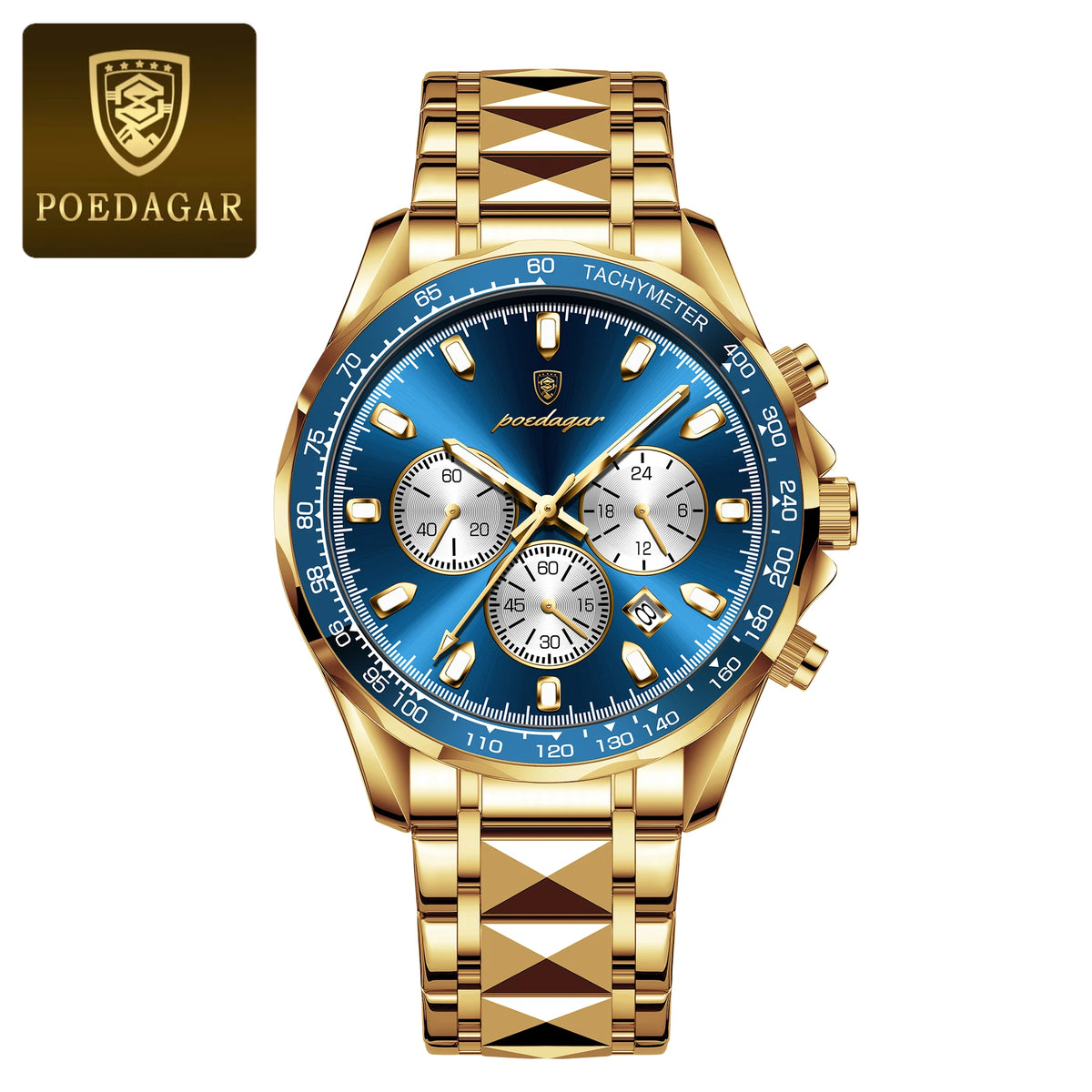 Luxury Men's Quartz Watch - Waterproof Stainless Steel Chronograph