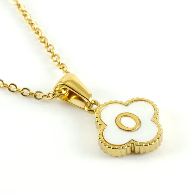 Elegant Initial Letter Necklace - Lucky Shell Gold Pendant