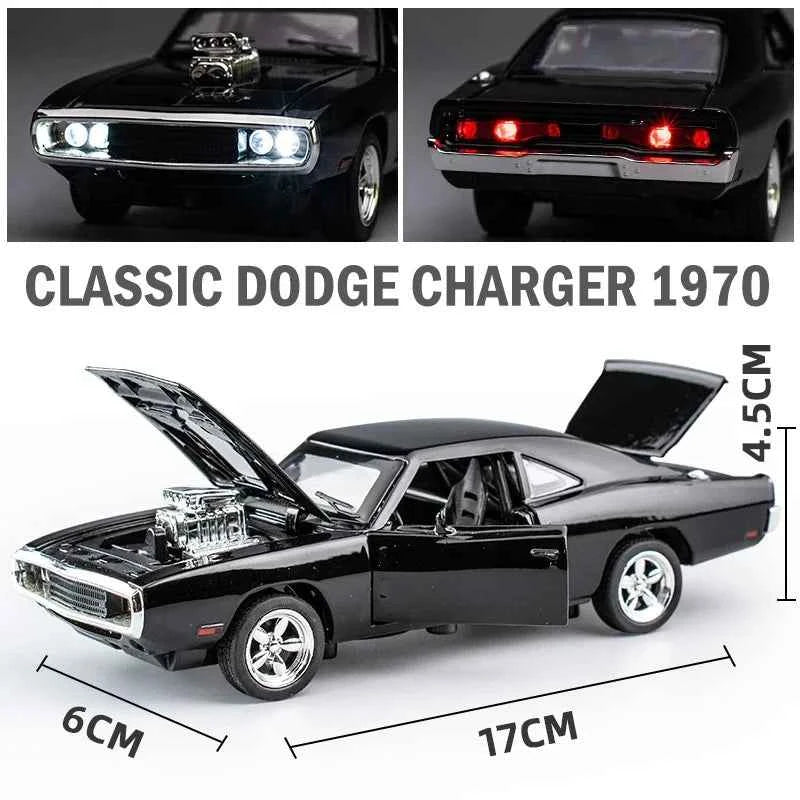 Premium 1970 Dodge Charger Alloy Model - Pull Back Sports Car