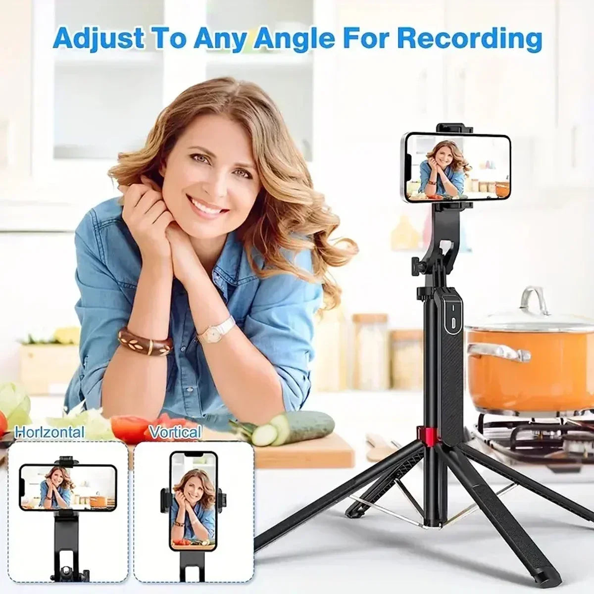 Professional Portable Camera Tripod - 360° Rotation & Remote