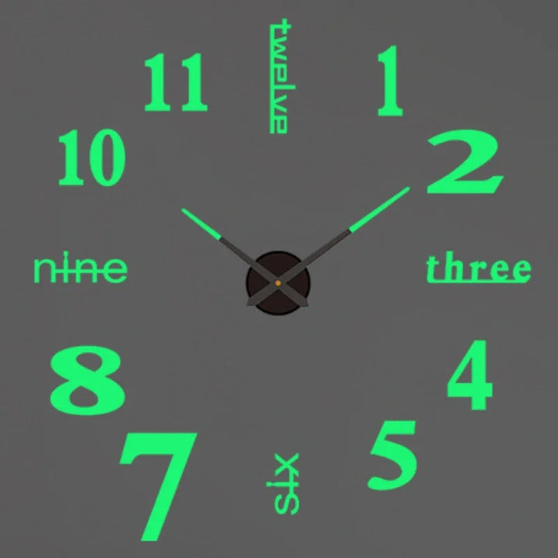 Elegant Modern Large Wall Clock - 3D DIY Quartz Design
