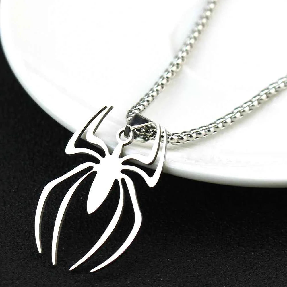 Vintage Spider Pendant Necklace - Gothic Punk Chain