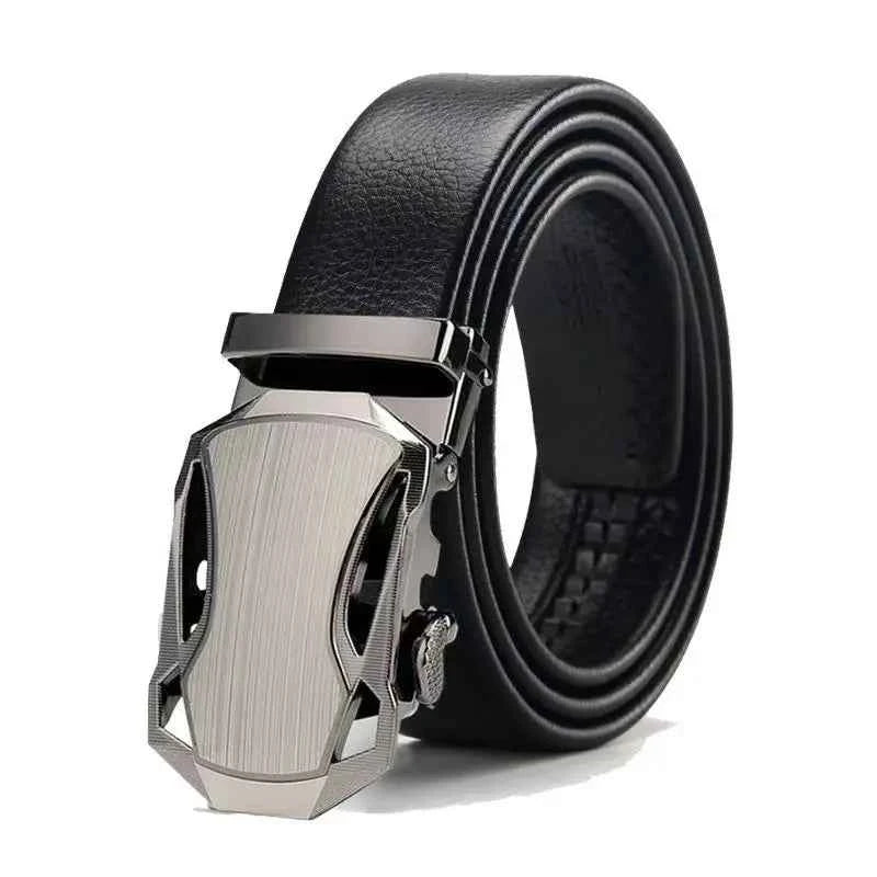 Premium Men's Leather Belt - Luxury Metal Buckle & Soft PU Strap