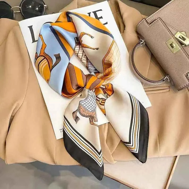 Luxury Silk Square Scarf - Elegant Satin Hair Wrap & Headband