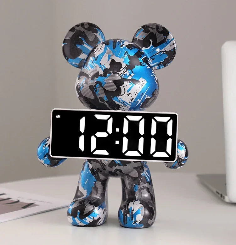 Premium Bear Desktop LED Clock - Luxury Digital Display