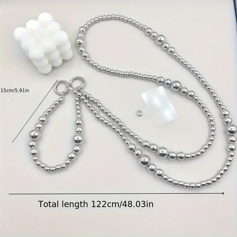 Elegant Silver Bead Hanging Rope - Versatile Accessory