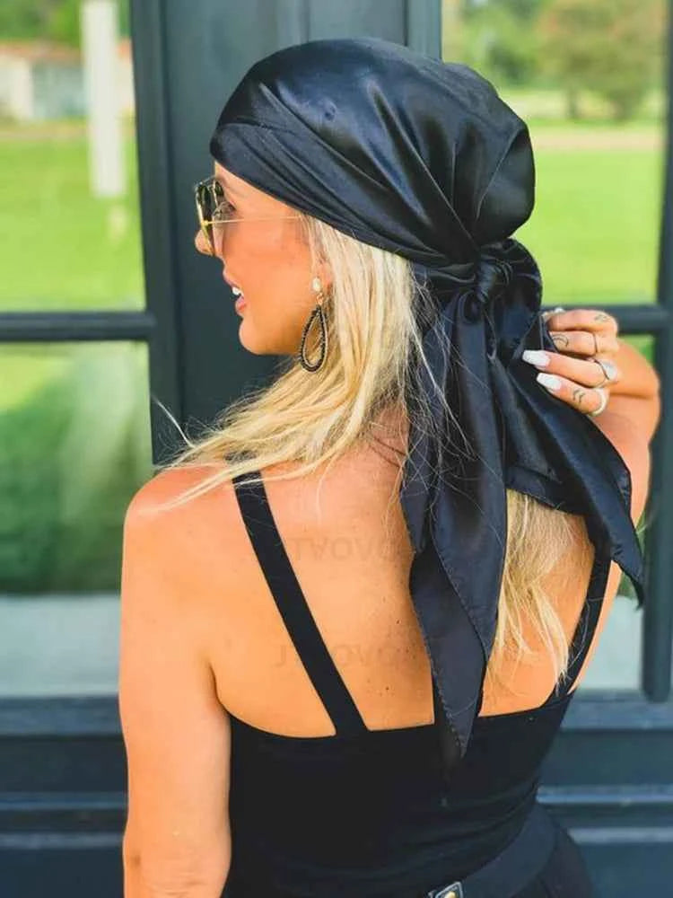 Luxury Silk Scarf - Elegant Solid Satin Shawl & Hijab