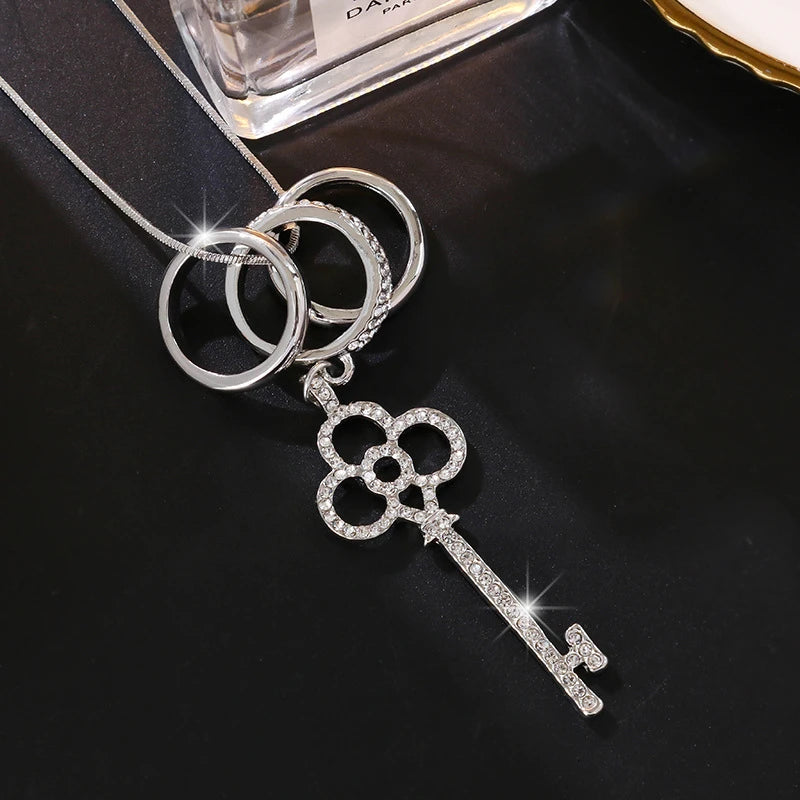 Luxury Waterdrop Crystal Necklace - Elegant Long Chain Pendant