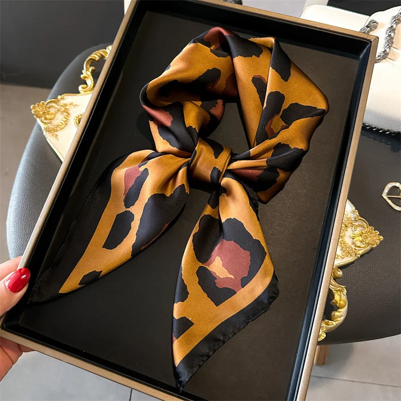 Luxury Silk Scarf - 70x70cm Square Shawl & Headband