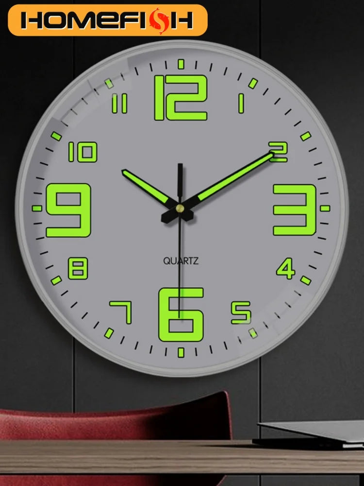 Elegant Luminous Silent Wall Clock - 8 Inch Quartz