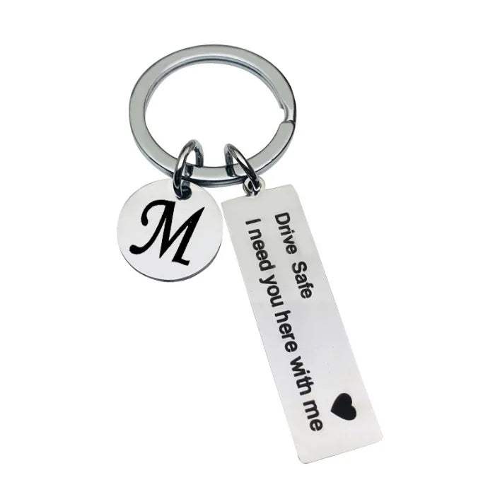 Premium Custom Initial Keychain - Engraved Stainless Steel