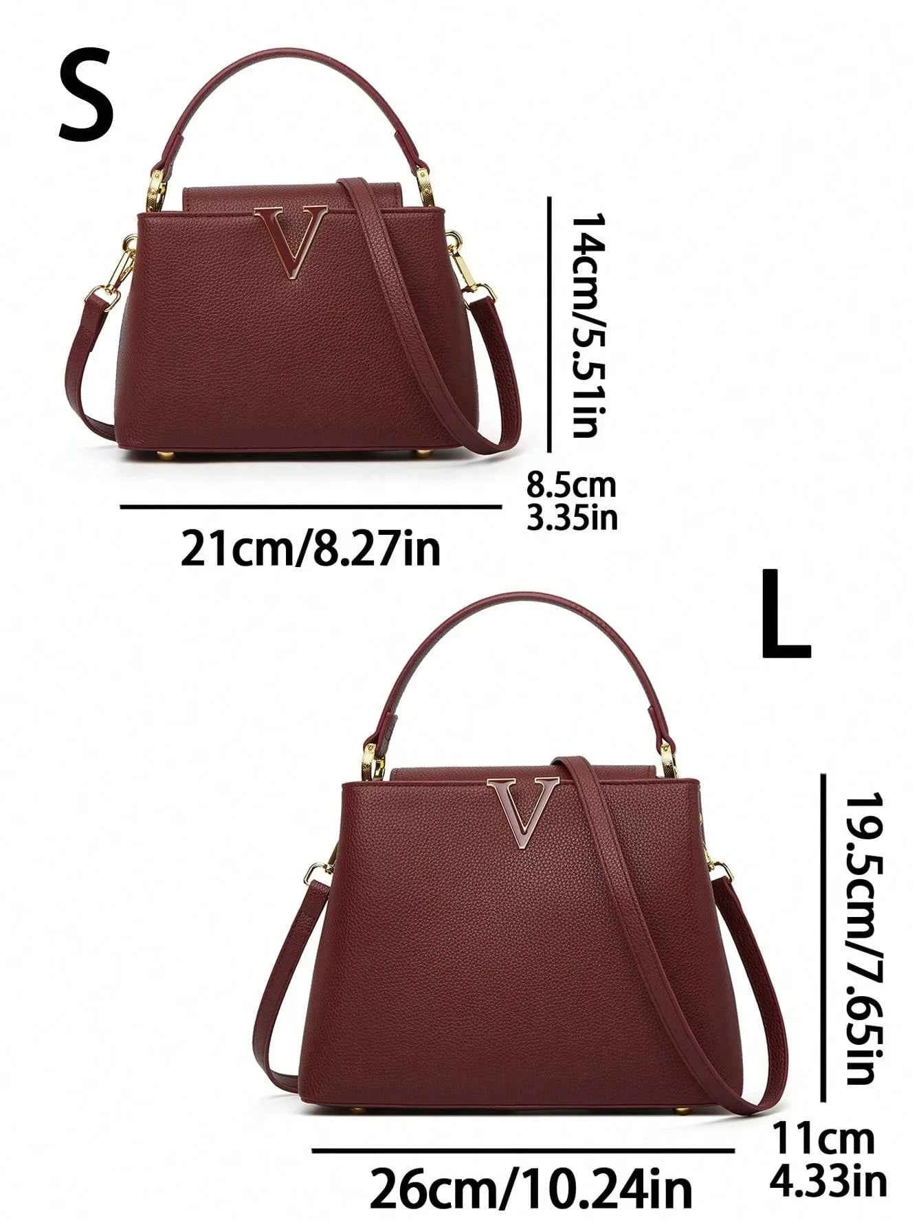 Elegant V-Shaped Bucket Bag - Trendy Women's Small Messenger