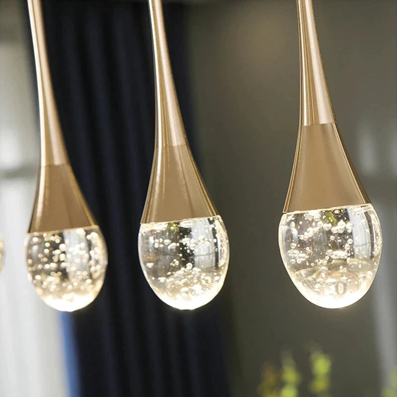 Modern Crystal Pendant Lamp - Elegant Bedside Hanging Lighting