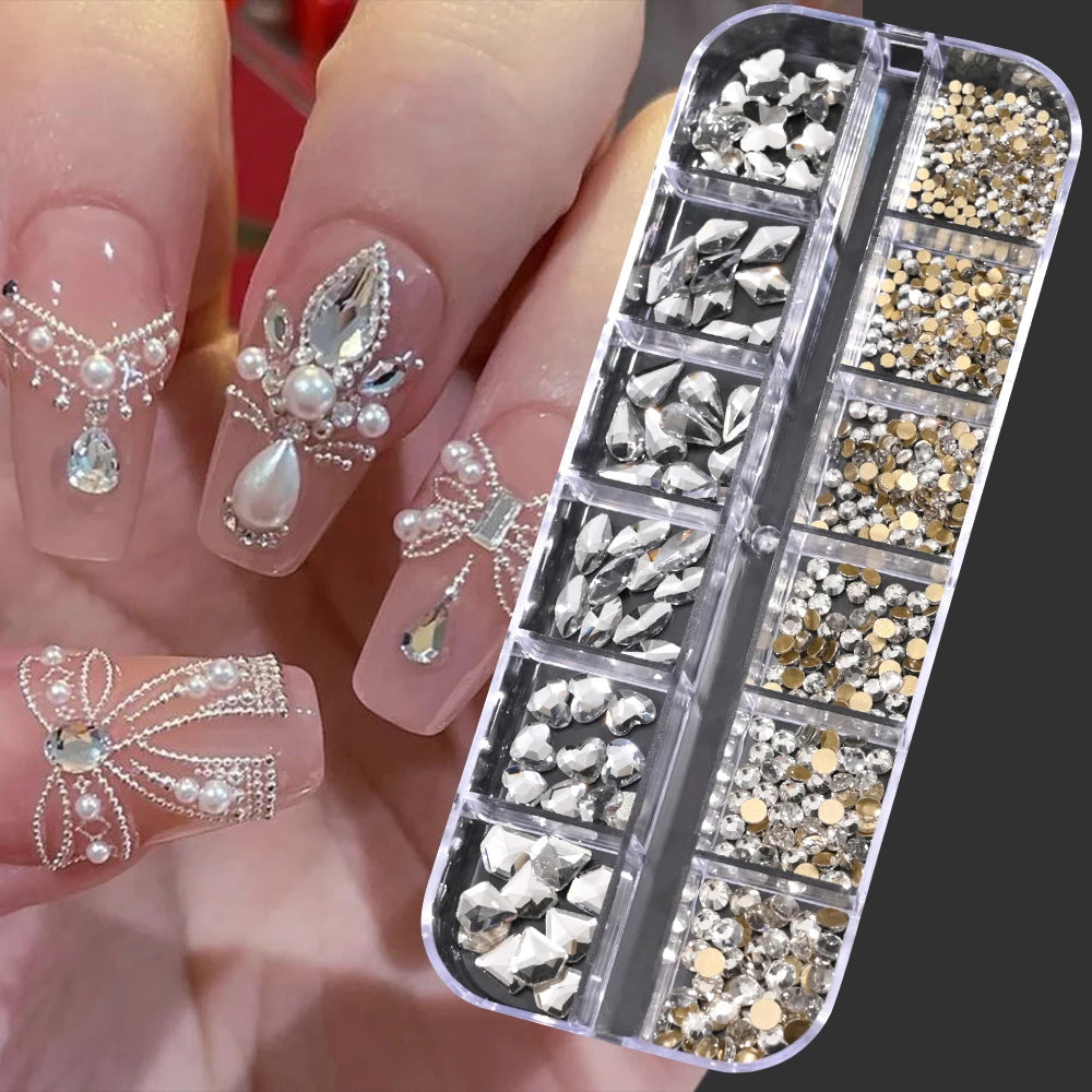 Luxury Pink Nail Rhinestones - Crystal Glitter Charms & Gems