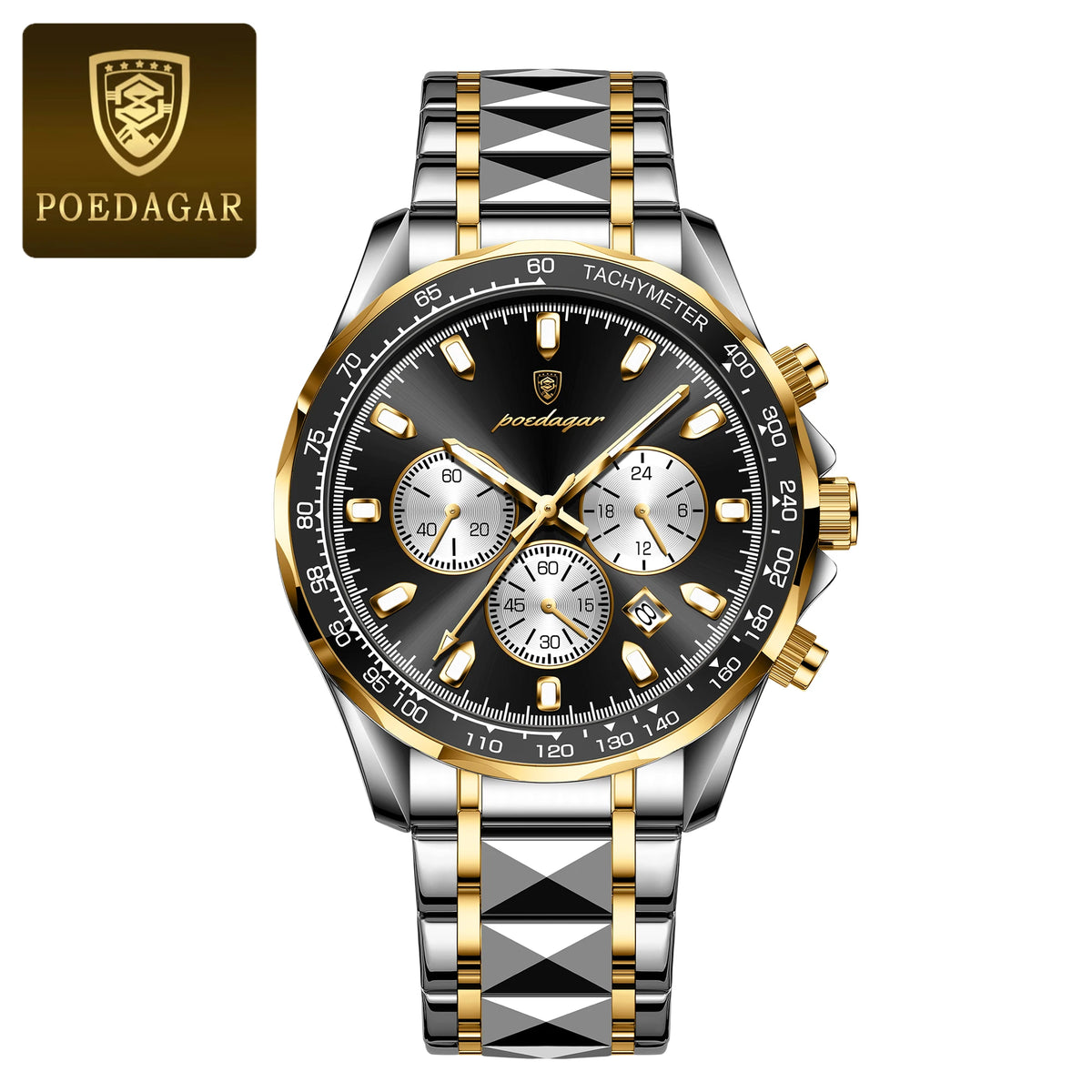 Luxury Men's Quartz Watch - Waterproof Stainless Steel Chronograph