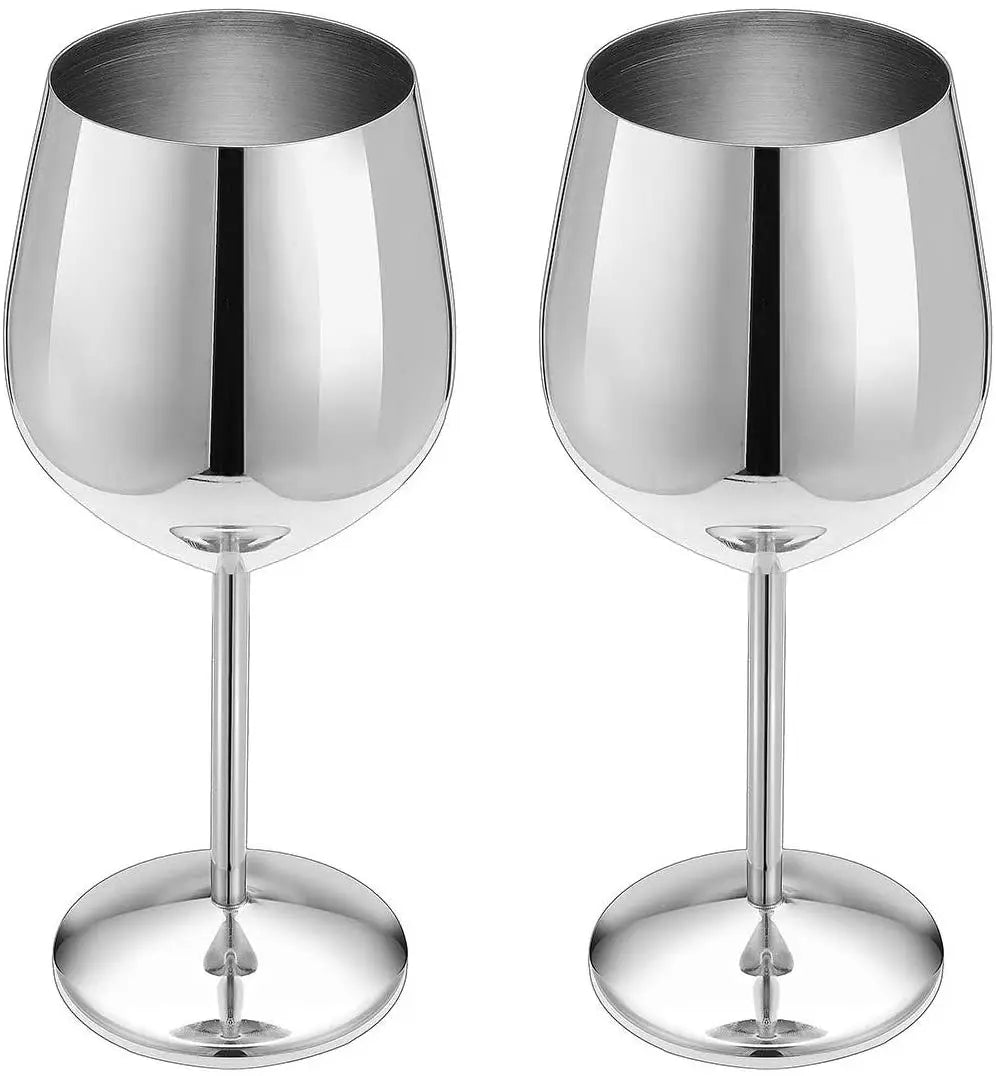Premium Unbreakable Wine Glasses - Stainless Steel Stemware