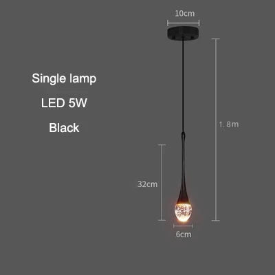 Modern Crystal Pendant Lamp - Elegant Bedside Hanging Lighting