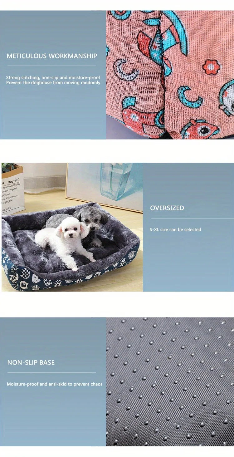 Premium Pet Dog Bed Sofa - Cozy Winter Warmth