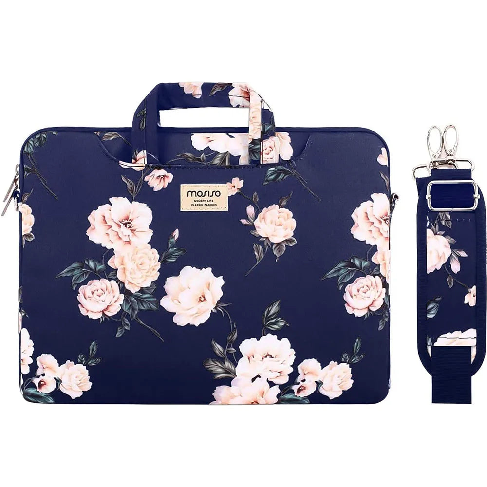 Premium Laptop Shoulder Bag - Water-Resistant Canvas Briefcase