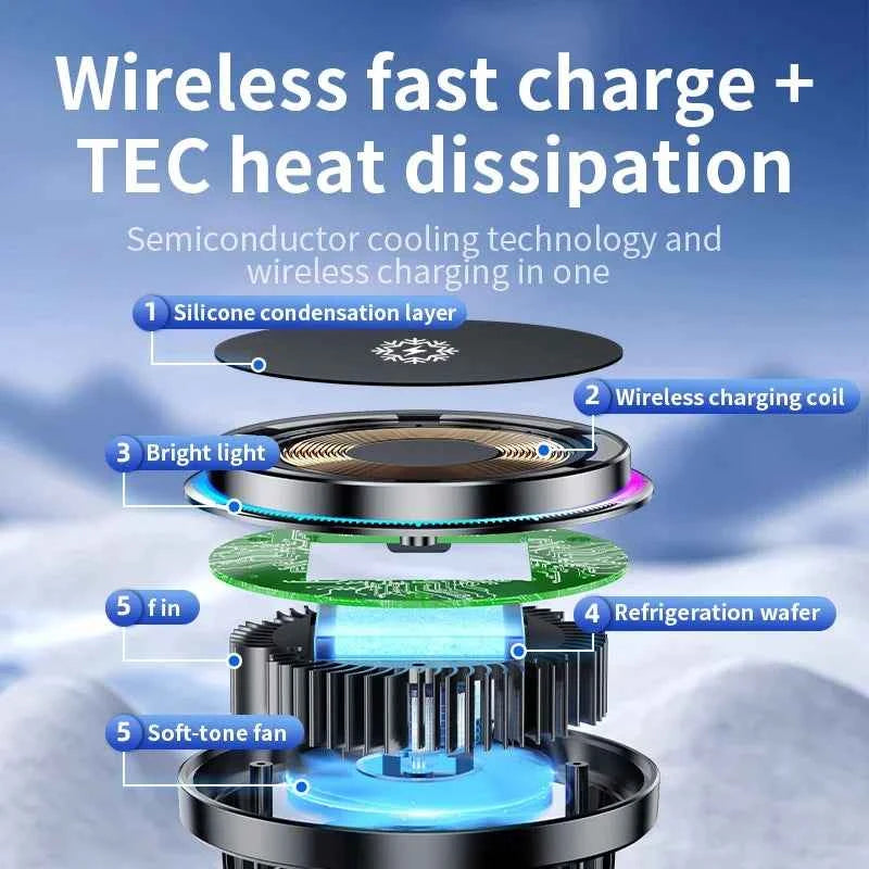 Premium Ice Cooling Magnetic Wireless Car Charger