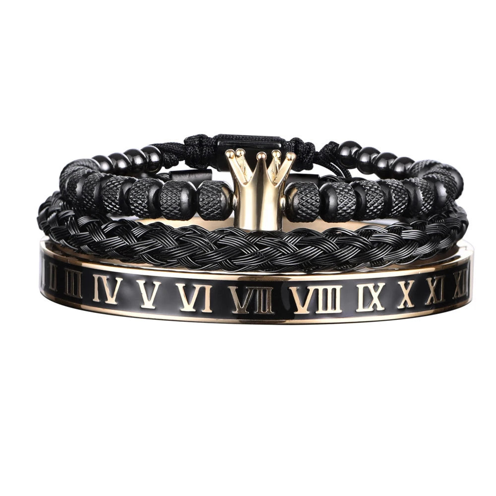 Luxury Men's Royal Crown Bracelet - Adjustable Stainless Steel