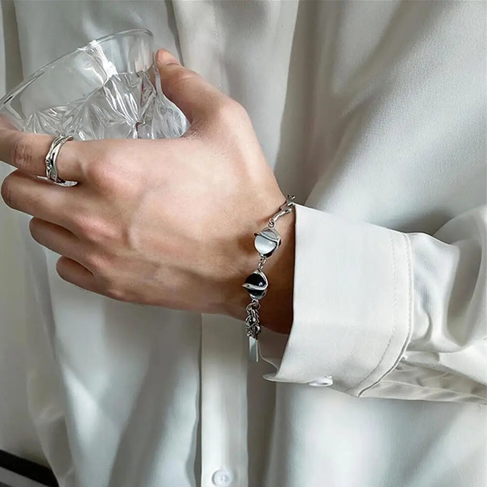Luxury Titanium Steel Couple Bracelet - Fade-Resistant Kpop Charm