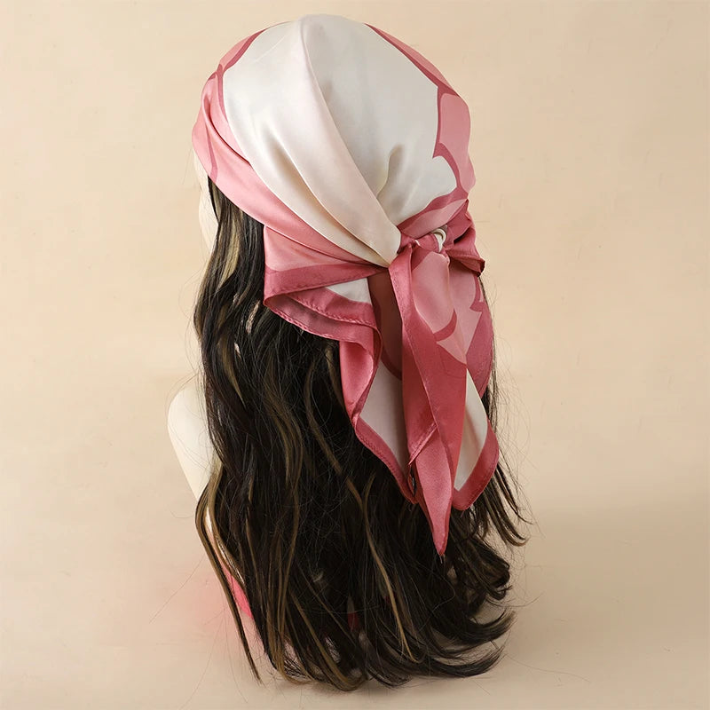 Luxury Square Silk Scarf - Satin Hair Bandana & Neckerchief