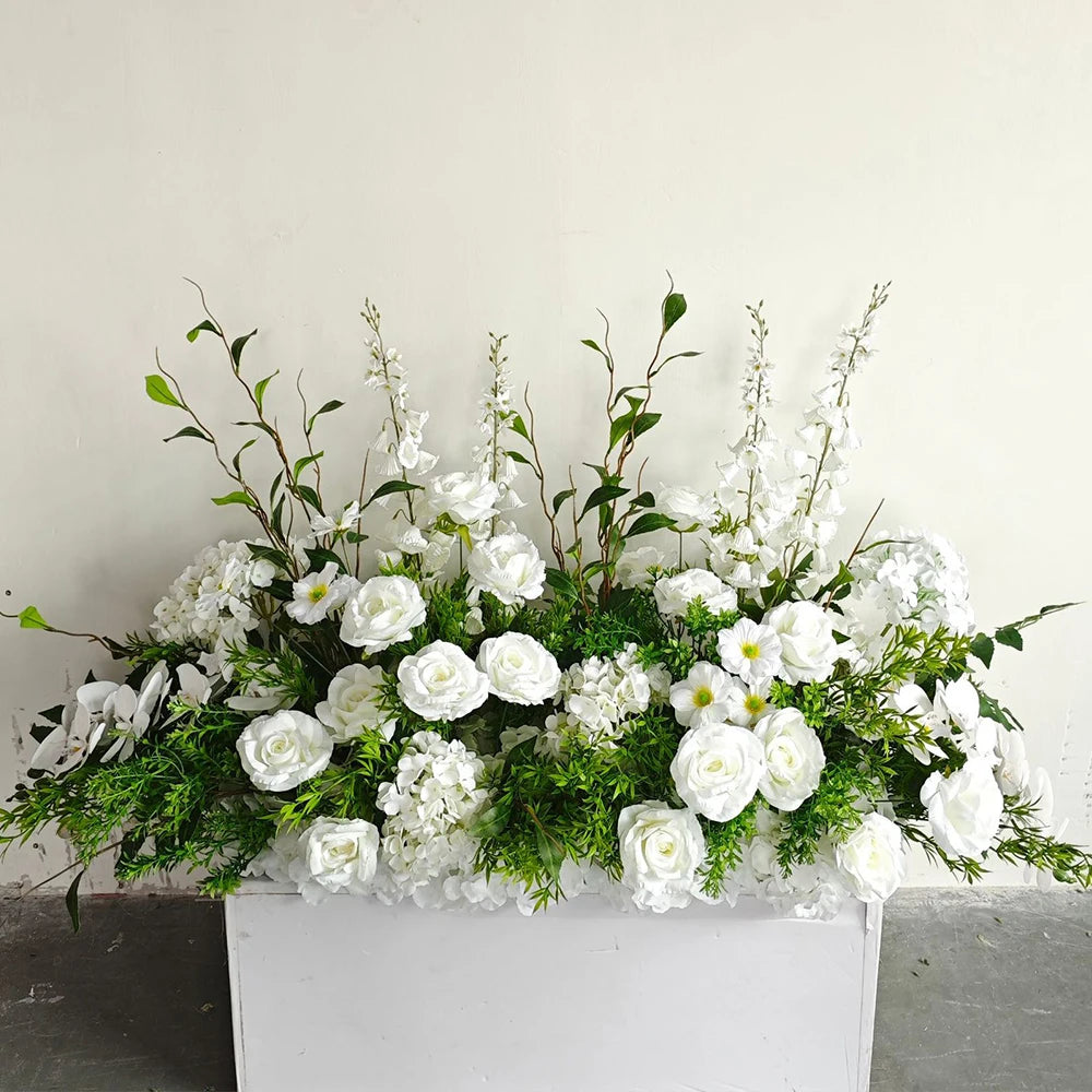 Luxury Champagne Pink Artificial Flower Row for Wedding Backdrop