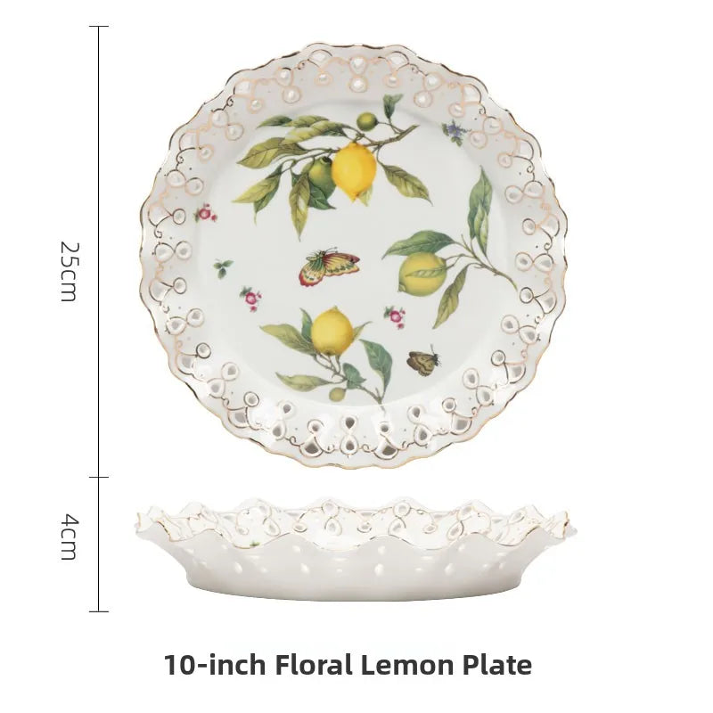 Elegant Ceramic Dinner Plate - European Style Round Dish