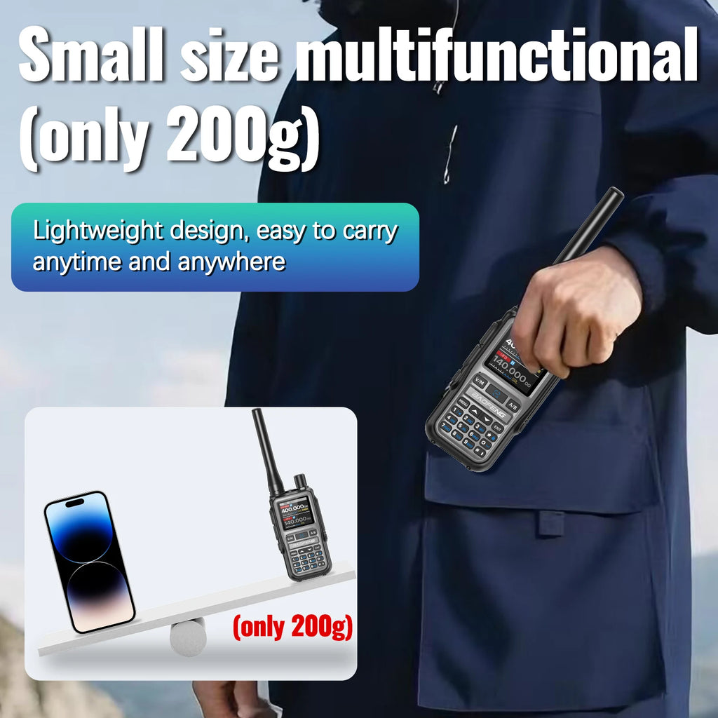Professional Mini Walkie Talkie - Multi-Band & Bluetooth Two-Way Radio