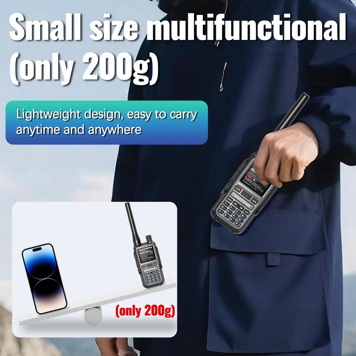 Professional Mini Walkie Talkie - Multi-Band & Bluetooth Two-Way Radio