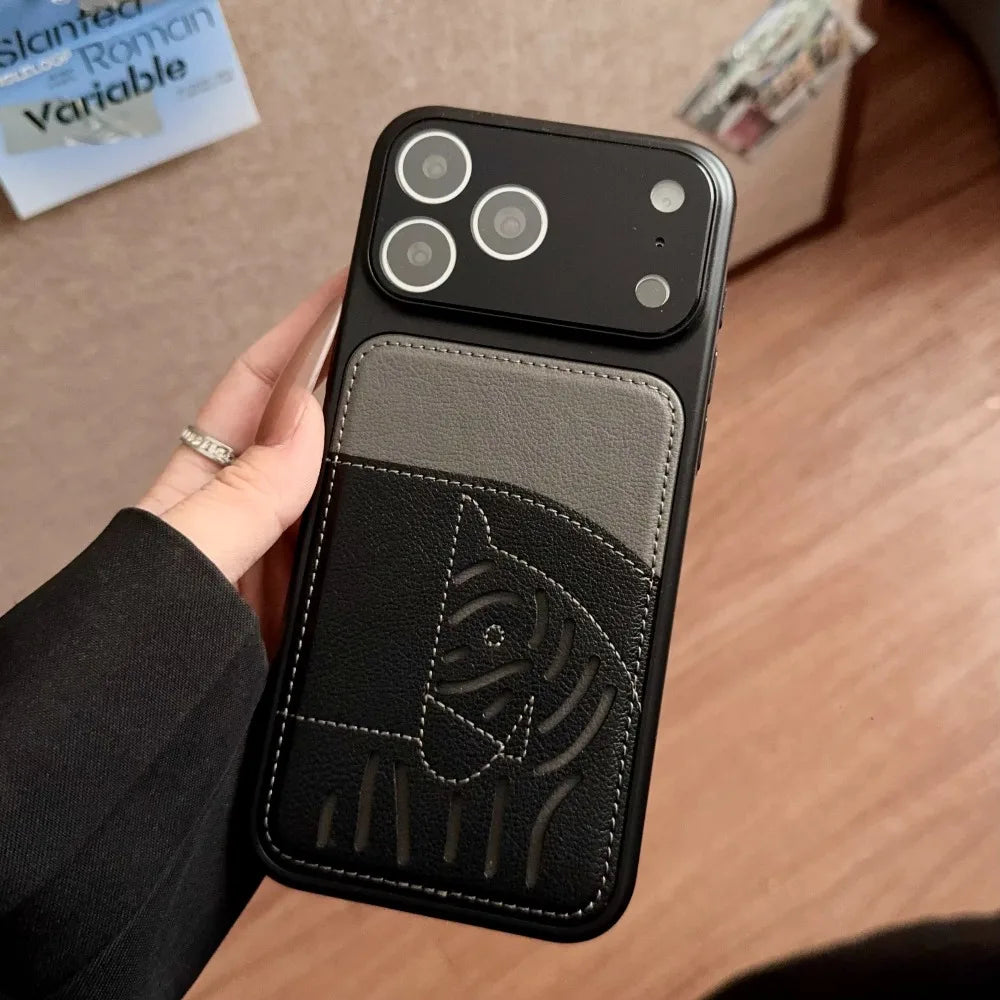 Premium Leather Wallet Phone Case for iPhone - Card Holder & Lens Protection