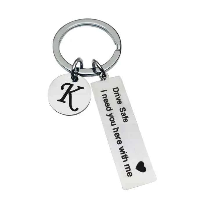 Premium Custom Initial Keychain - Engraved Stainless Steel