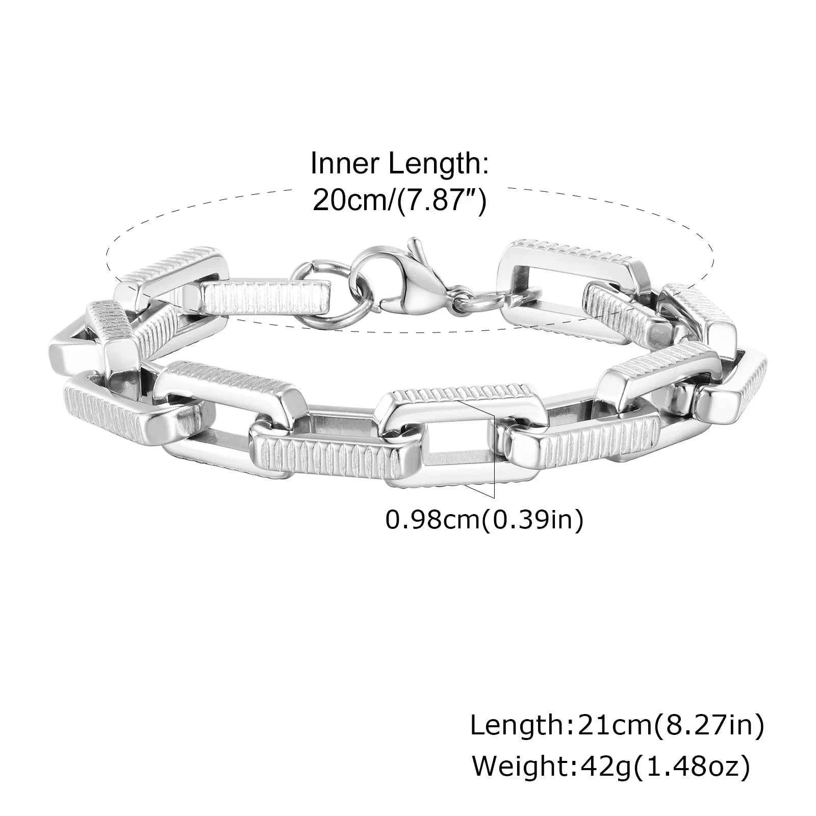 Premium Men's Chain Bracelet - Anti-Allergy Stainless Steel