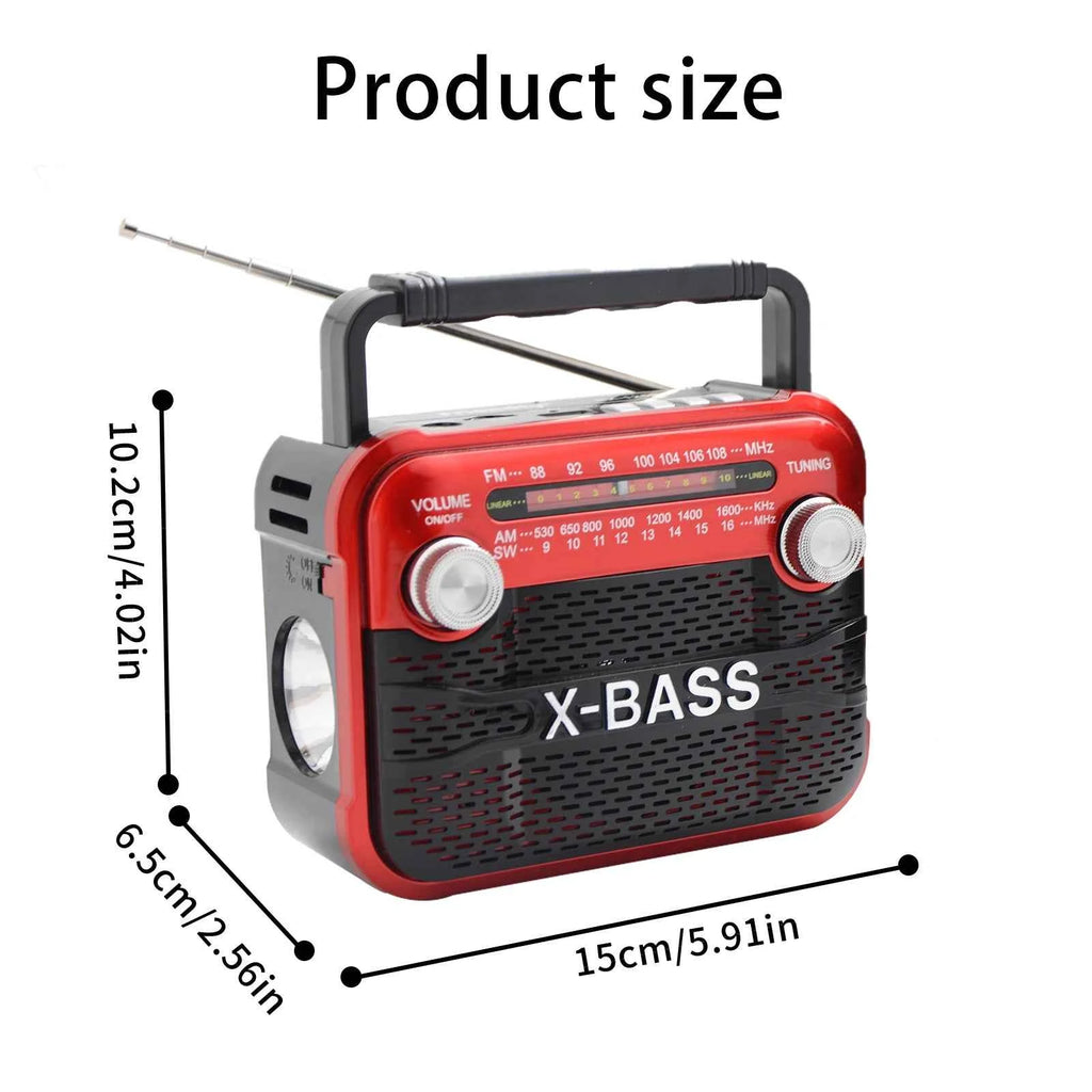 Portable Bluetooth Radio - Rechargeable FM/AM/SW Wireless Audio