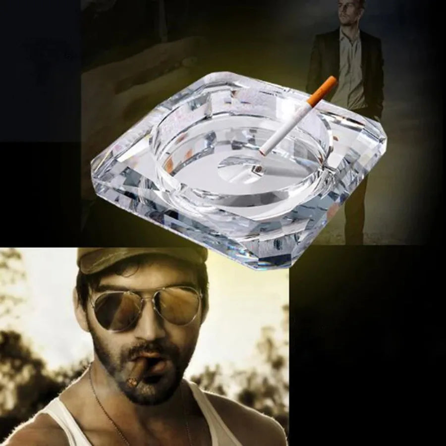 Elegant Crystal Ashtray - Luxury KTV Bar Accessory