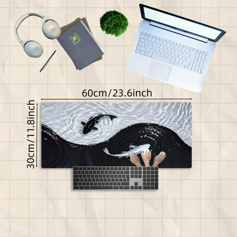 Premium Tai Chi Koi Mouse Pad - Non-Slip & Waterproof