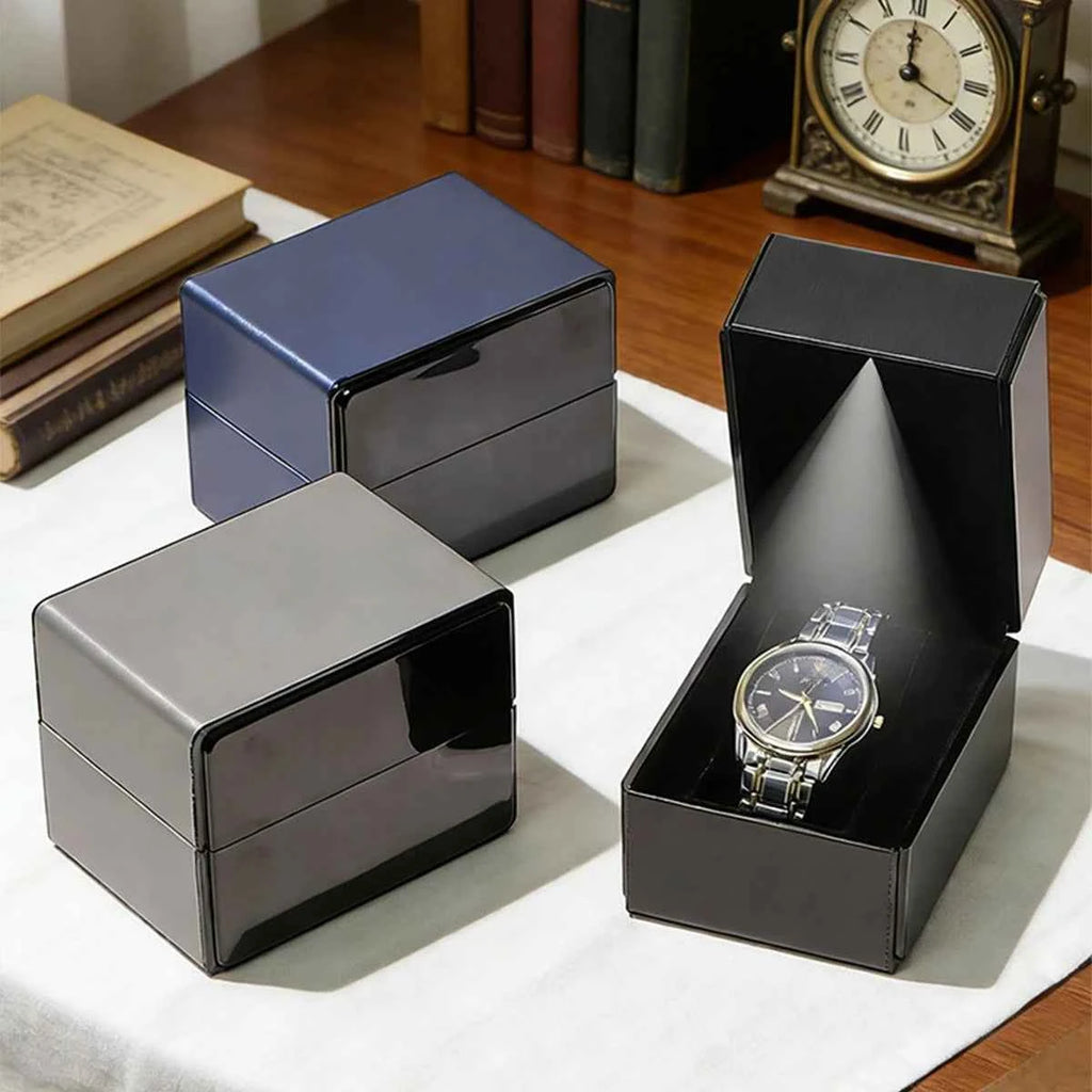 Premium Luxury LED Watch Box - Clamshell Single Case