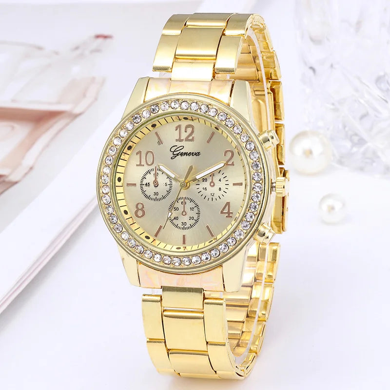 Elegant Ladies Rose Gold Watch - Stainless Steel Bracelet