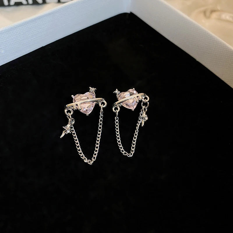 Luxury Crystal Flower Stud Earrings - Elegant Floral Design