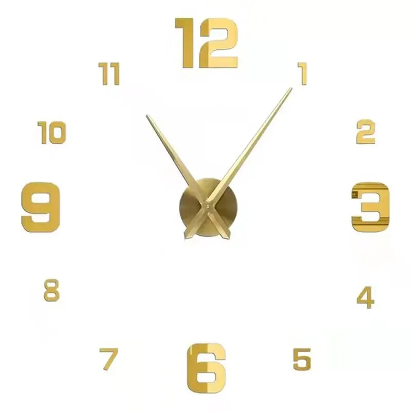 Elegant Modern Large Wall Clock - 3D DIY Quartz Design