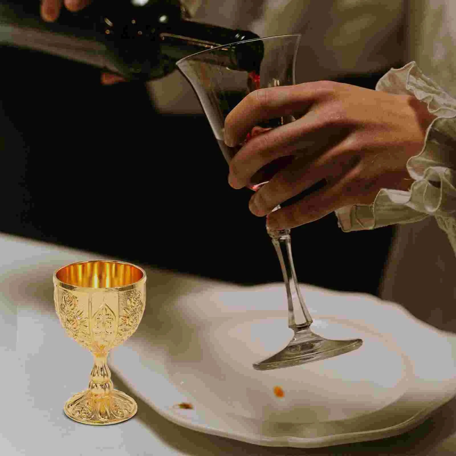 Elegant Gothic Communion Chalice - Gold Plated Brass