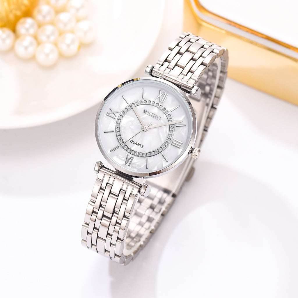 Elegant Diamond Bracelet Watch - Quartz Movement for Women