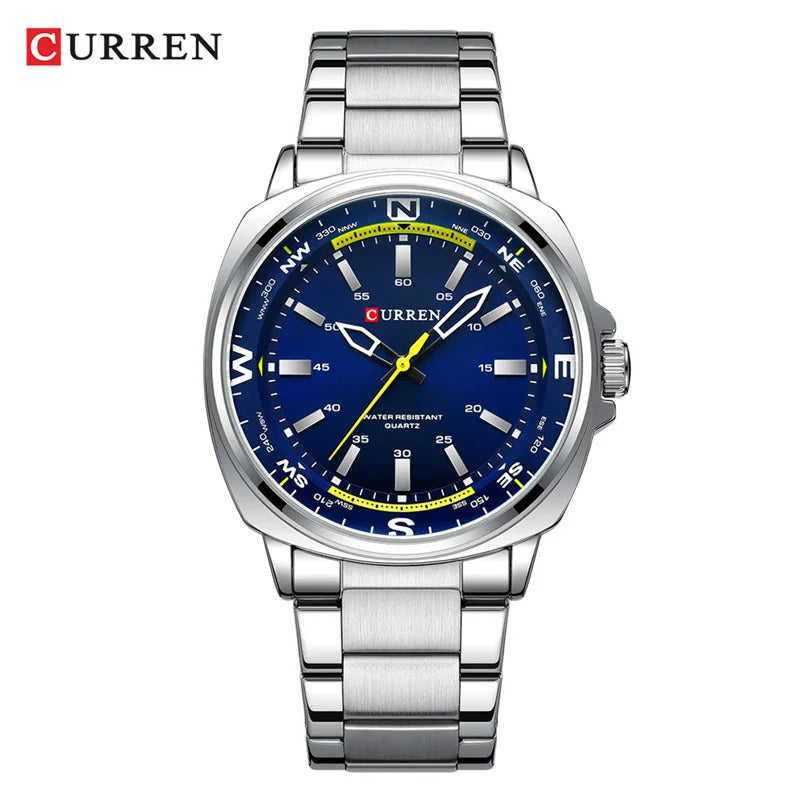 Luxury Stainless Steel Watch - Luminous Quartz Timepiece