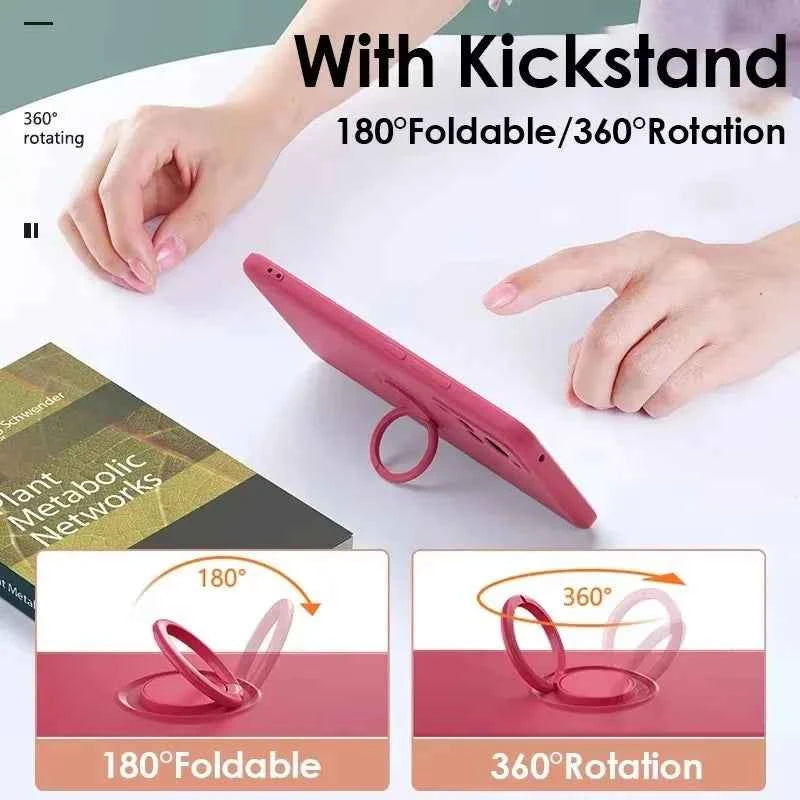 Luxury Liquid Silicone Magnetic Phone Case with Stand