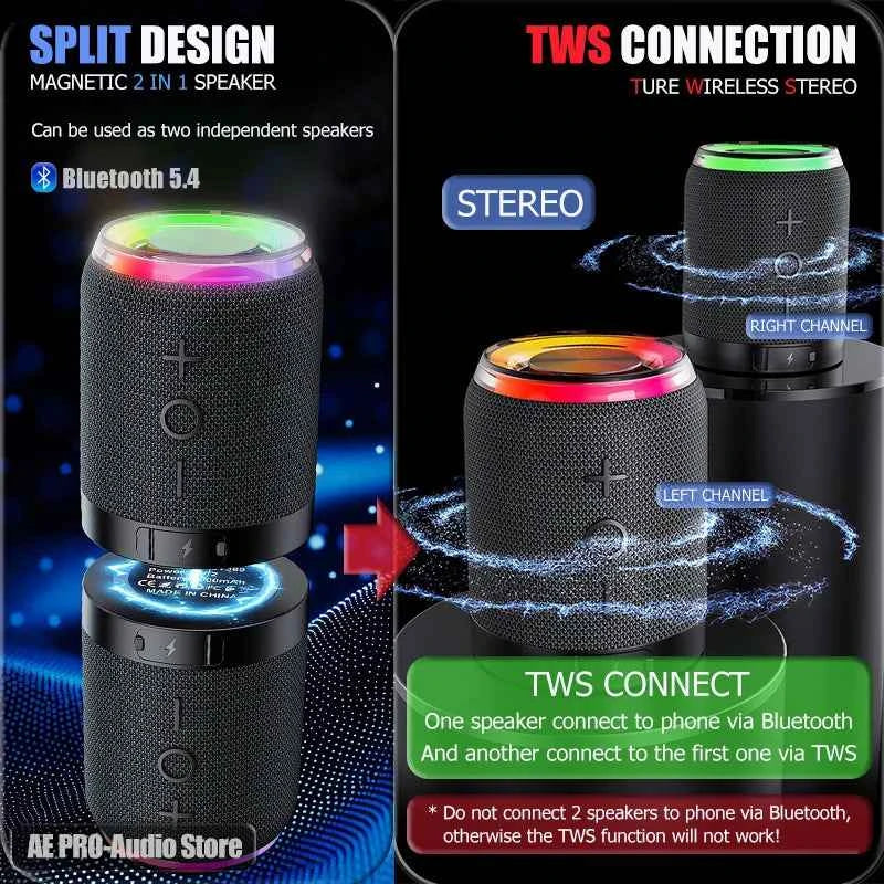 Premium Portable Bluetooth Speaker - Waterproof TWS Stereo Sound
