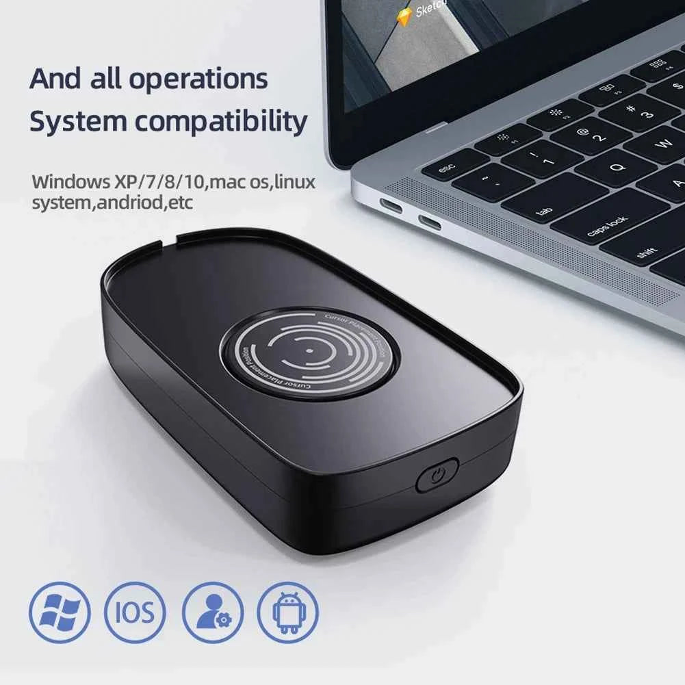 Undetectable mouse jiggler – black USB mouse mover with ON/OFF switch and turntable